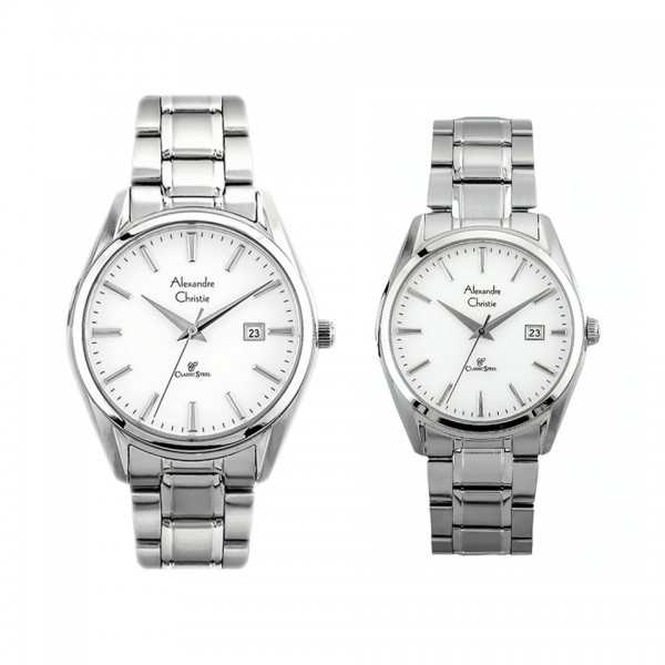 Alexandre Christie AC 8554 Silver White Couple